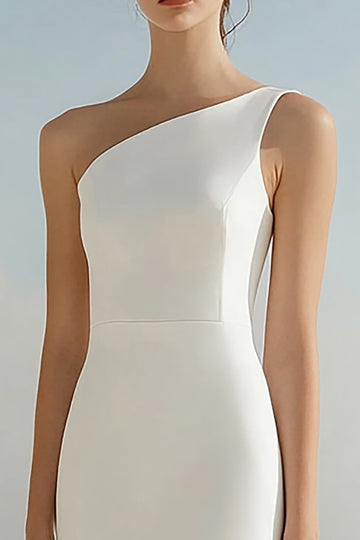 Mermaid Ivory One Shoulder Engagement Dress